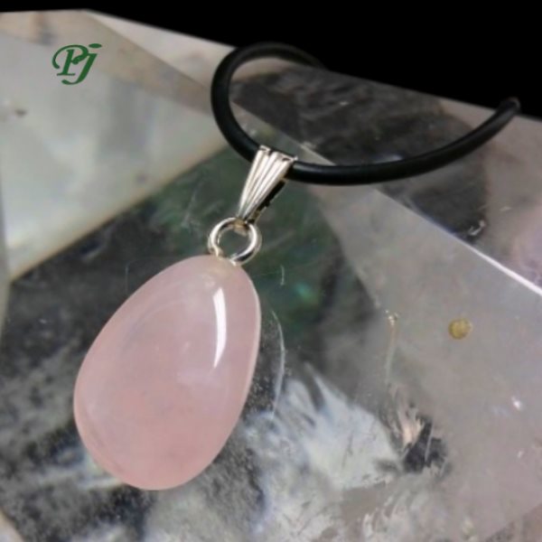 Colgante Rodado Cuarzo Rosa - Promineral